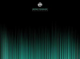Abstract technology green light lazer lines vertical pattern on dark background. vector