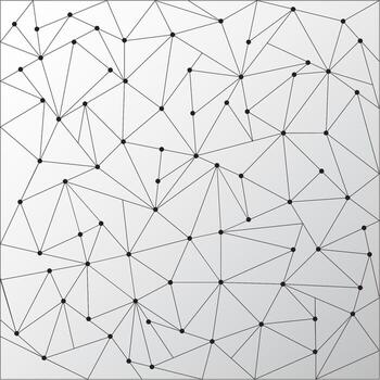 Los contornos de triángulos abstractos con puntos se conectan sobre fondo blanco. concepto de conexión de tecnología. vector