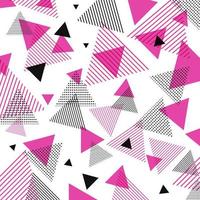 Abstract modern pink, black triangles pattern with lines diagonally on white background. Vector illustration