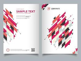 Brochure Template geometric modern diagonal and triangle element red tone color simple text. vector