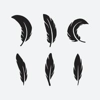 Feather set collection vector