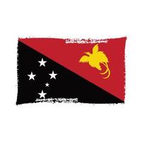 Papua Nugini Flag With Watercolor Painted Brush vector