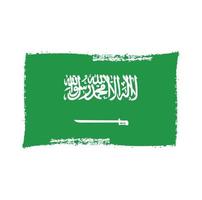 Arab Saudi Flag With Watercolor Painted Brush vector