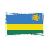 Rwanda Flag With Watercolor Painted Brush vector