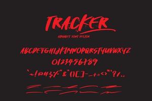 tracker alphabet vector, cool and fun display font vector, vector