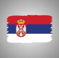 Serbia Flag With Watercolor Painted Brush vector