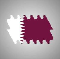 Qatar Flag With Watercolor Painted Brush vector