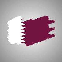 Qatar Flag With Watercolor Painted Brush vector