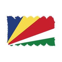bandera de seychelles con pincel pintado de acuarela