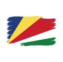 bandera de seychelles con pincel pintado de acuarela