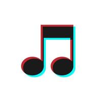 Neon musical note on white background vector