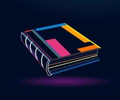 Closed book, abstract, colorful drawing. Vector illustration of paints