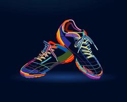 un par de botas de fútbol, zapatos de fútbol, zapatillas de entrenamiento de fútbol, dibujo abstracto y colorido. ilustración vectorial de pinturas vector