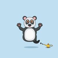 Cute and Funny Animals With Panda. Genie Character. Perfect For Mascot, logo, icon, and Charachter Design. vector