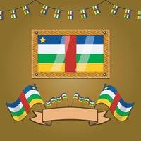 Central Africa  Flags On Frame Wood, Label vector