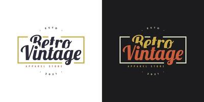 Set of Vintage and Retro Badge, Label, or Emblems for Apparel Store Logo, or Other Business. Retro Symbol for Cloth vector