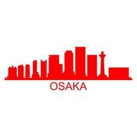 Osaka skyline on white background vector
