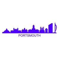 Portsmouth horizonte sobre fondo blanco. vector