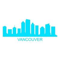 Vancouver skyline on white background vector