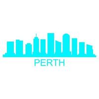 perth, horizonte, blanco, plano de fondo vector