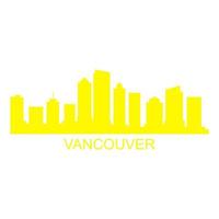 Vancouver skyline on white background vector