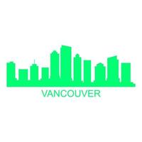 Vancouver skyline on white background vector