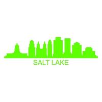 Salt lake skyline on white background vector