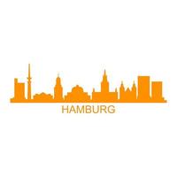 Hamburg skyline on white background vector