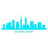 Dusseldorf skyline on white background vector