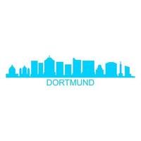 Horizonte de Dortmund sobre fondo blanco. vector