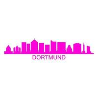 Dortmund skyline on white background vector