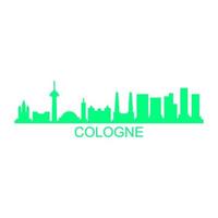 Cologne skyline on white background vector