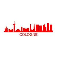 Cologne skyline on white background vector