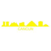 Cancun skyline on white background vector