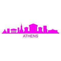 Athens skyline on white background vector