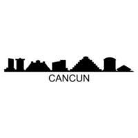 cancun, contorno, blanco, plano de fondo vector