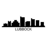 Lubbock skyline on white background vector