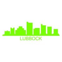 Lubbock skyline on white background vector