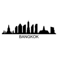 Bangkok skyline on white background vector