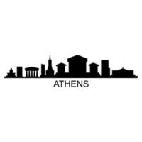Atenas horizonte sobre fondo blanco. vector