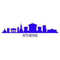Atenas horizonte sobre fondo blanco. vector