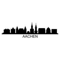 Aachen skyline on white background vector