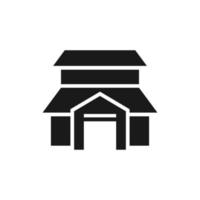 multi-storey building icon with gate. Symbol for Location Plan Vector