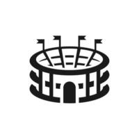 Stadium icon with flag. Sports Field Symbol for Location vector