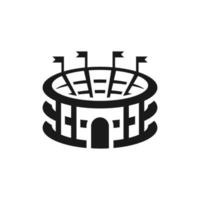 Stadium icon with flag. Sports Field Symbol for Location vector