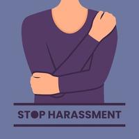 Women Harassment Illustration. Woman protect herself with hand Concept vector