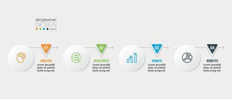 Timline chart business infographic template. vector