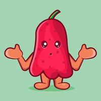 cashew fruit mascot with confused expression isolated cartoon in flat style vector