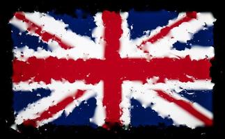gotas de agua en el fondo de la bandera de Gran Bretaña. poca profundidad de campo. enfoque selectivo. tonificado. foto