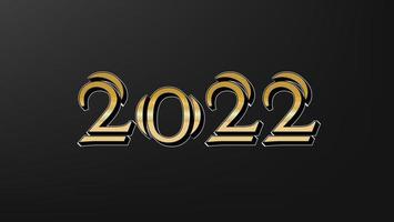 Feliz año nuevo 2022. fondo de descoration de tarjeta de color dorado y negro vector